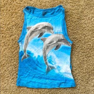 Urban Outfitters Blue Dolphin Tank Top